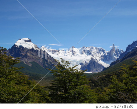 南米アルゼンチンのエル・チャルテンのセロ・トーレ展望台からの風景 82738230