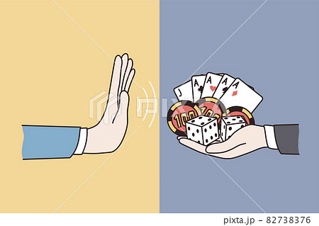Refusal from gambling lifestyle concept. Refusal from gambling lifestyle concept. 82738376
