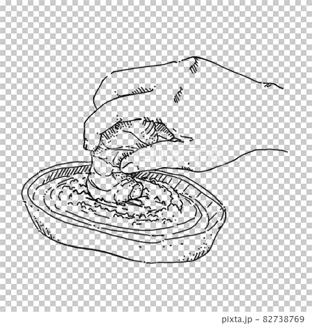 鋼筆繪圖切割插圖以磨碎姜 82738769