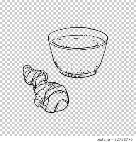 Ginger hot water pen drawing cut illustration Ginger hot water pen drawing cut illustration 82738776