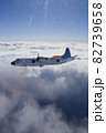 水平線まで広がる雲海を眼下に旋回飛行するP-3Cオライオン哨戒機 82739658
