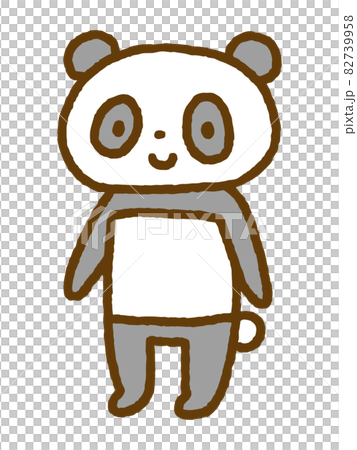 脱力系キャラのパンダのイラスト素材
