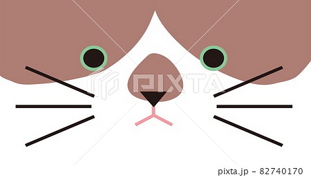 ハチワレ茶色猫の顔タイル ハチワレ茶色猫の顔タイル 82740170