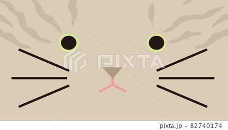 キジ猫の顔タイル キジ猫の顔タイル 82740174