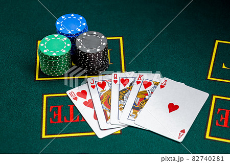 Poker play. Chips and cards Poker play. Chips and cards 82740281