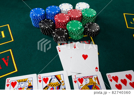 Poker play. Chips and cards Poker play. Chips and cards 82740360