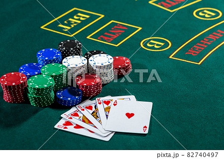 Poker play. Chips and cards Poker play. Chips and cards 82740497