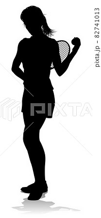 Tennis Silhouette Sport Player Woman 82741013