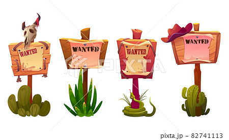 Wanted signs or banners, wild west announcement 82741113