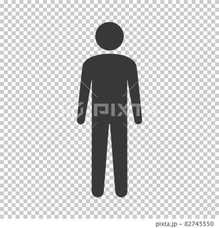 站立男性象形圖圖標-標準身體形狀 82745550