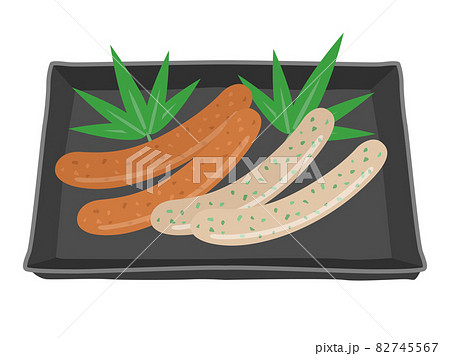 焼き肉のソーセージのイラストのイラスト素材