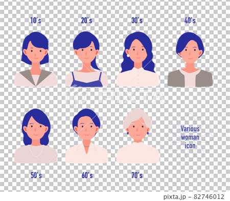 様々な世代の女性のイラスト 様々な世代の女性のイラスト 82746012