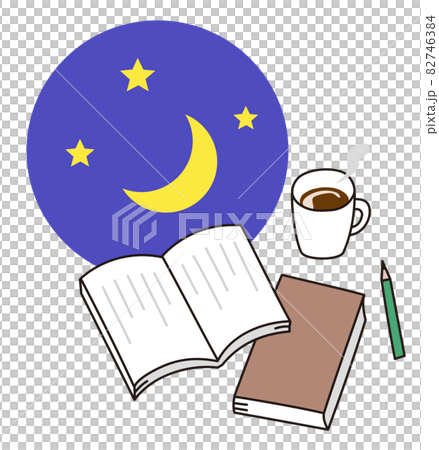 學習到深夜的形象插圖 82746384
