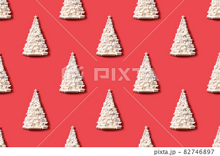 Seamless pattern with Christmas white deer on red. New Year or Merry Christmas texture. Seamless pattern with Christmas white deer on red. New Year or Merry Christmas texture. 82746897