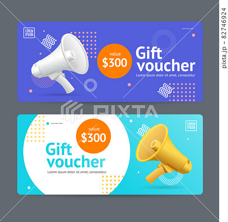 Gift Voucher Coupon Set with Realistic Detailed 3d Elements . Vector 82746924