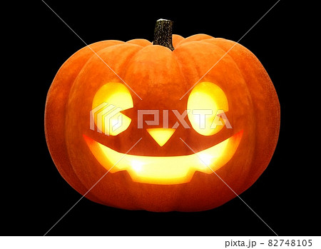 かぼちゃ ハロウィン ジャックオランタン イラスト リアル 単体のイラスト素材