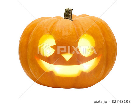 かぼちゃ ハロウィン ジャックオランタン イラスト リアル 単体のイラスト素材