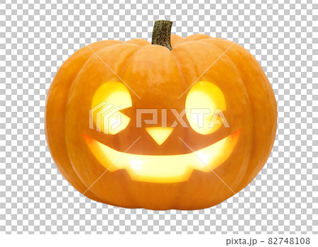 かぼちゃ ハロウィン ジャックオランタン イラスト リアル 単体のイラスト素材