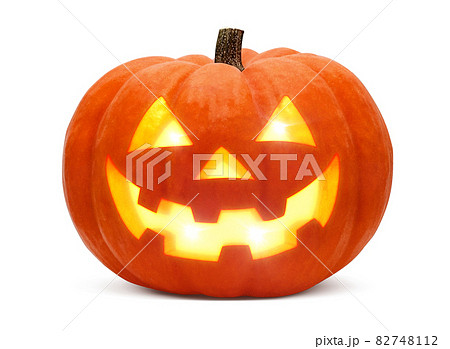 かぼちゃ ハロウィン ジャックオランタン イラスト リアル 単体の