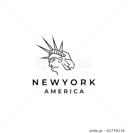 Line art Statue of Liberty logo design template. Liberty statue vector illustration Line art Statue of Liberty logo design template. Liberty statue vector illustration 82748216