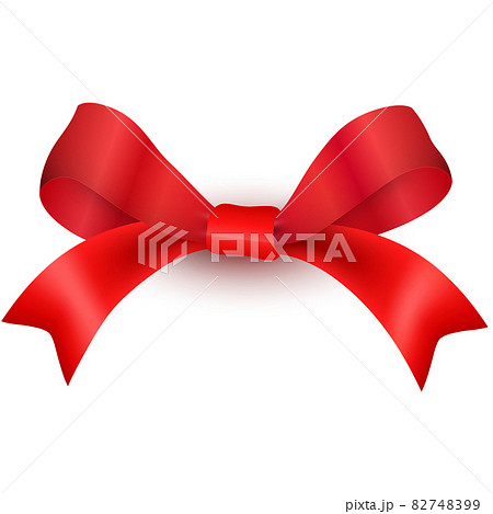 Red Bow Isolated on white Background. Vector 82748399
