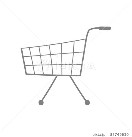 Supermarket shopping cart. Vector illustration isolated on white background. Supermarket shopping cart. Vector illustration isolated on white background. 82749630