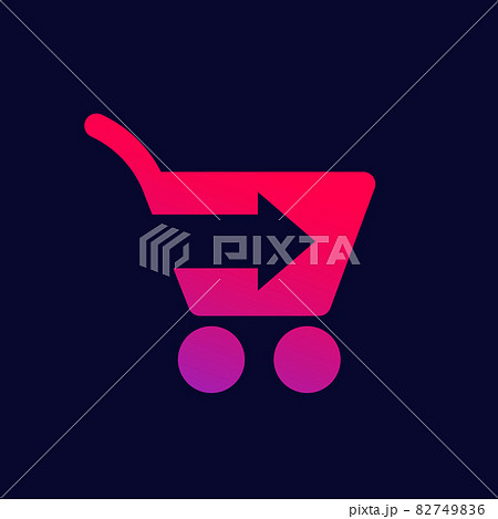 shopping cart with arrow icon, vector shopping cart with arrow icon, vector 82749836