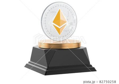 Ethereum coin golden award concept. 3D rendering 82750258