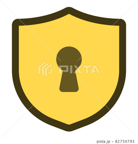 盾と鍵穴のイラスト素材