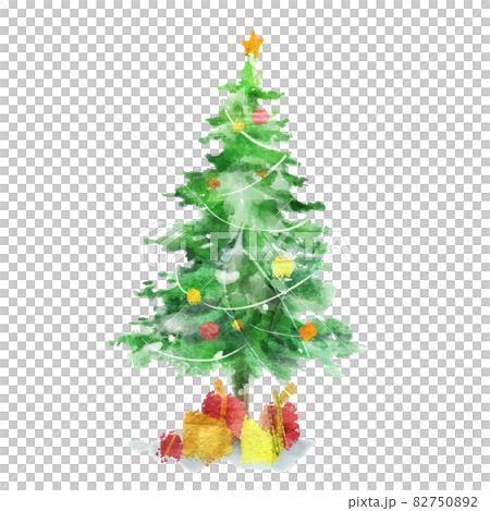 クリスマスツリー イラスト 水彩 82750892