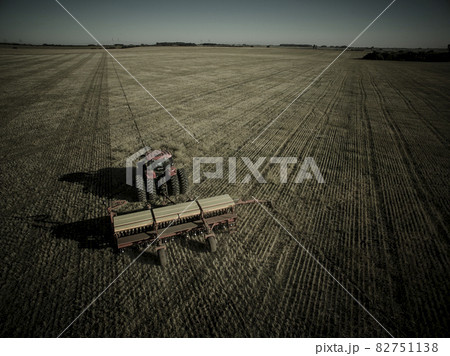 Direct seeding, agricultural machinery, in La Pampa, patagonia, Argentina Direct seeding, agricultural machinery, in La Pampa, patagonia, Argentina 82751138