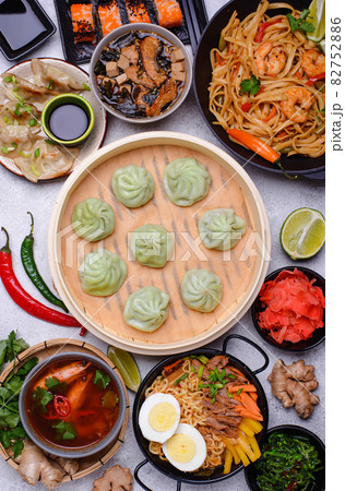 Asian food. Chinese, Japanese and Thai cuisine 82752886