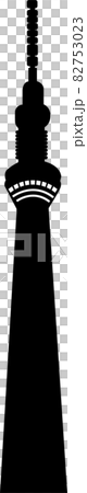 スカイツリーシルエットのイラスト素材
