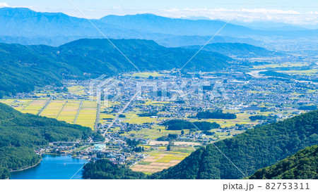 小熊山から望む大町市の町並み 82753311