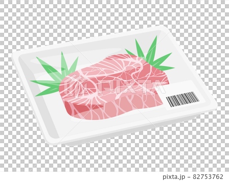 Illustration of Chateaubriand meat in a pack 82753762