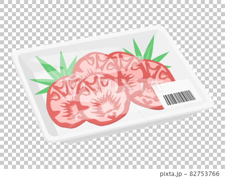 パックに入った牛タンのイラストのイラスト素材