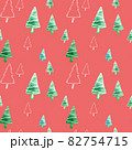 クリスマスツリー シンプル イラスト パターン 82754715