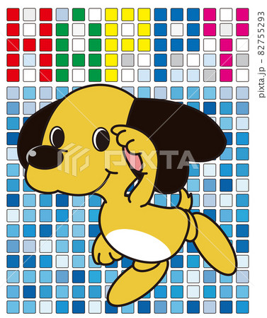 あいさつをする黄色い犬 あいさつをする黄色い犬 82755293