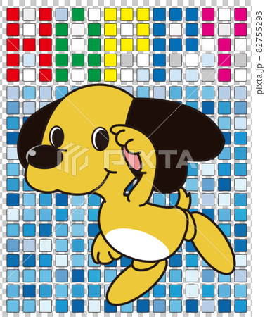 あいさつをする黄色い犬 あいさつをする黄色い犬 82755293