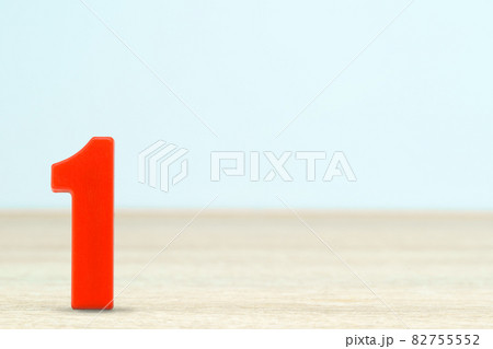 Shot of a number one made of red plastic 82755552