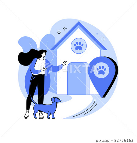 Dogs friendly place abstract concept vector illustration. Dogs friendly place abstract concept vector illustration. 82756162