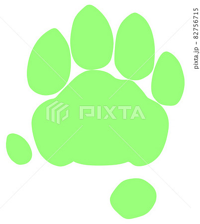 トラの肉球シルエット 緑色 のイラスト素材 トラの肉球シルエット 緑色 のイラスト素材