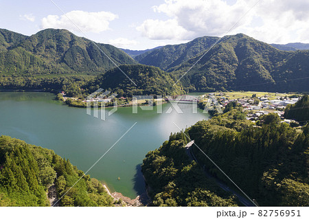 おんたけ湖　御岳湖　王滝村をドローン撮影 82756951