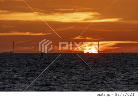 泉大津市_汐見公園から夕景 82757021