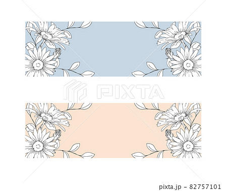 お花の線画イラスト　バナーセット 82757101