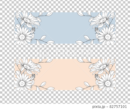 お花の線画イラスト　バナーセット 82757101