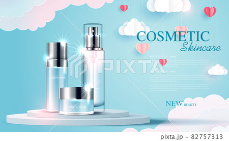 Cosmetics Or Skin Care Product Ads With Bottle のイラスト素材 Cosmetics Or Skin Care Product Ads With Bottle のイラスト素材