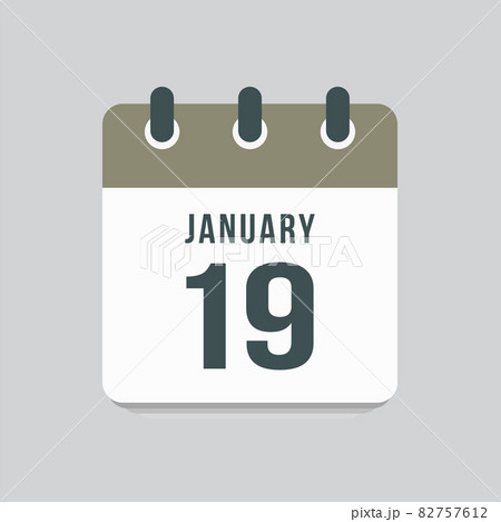 Icon day date 19 January, template calendar page Icon day date 19 January, template calendar page 82757612