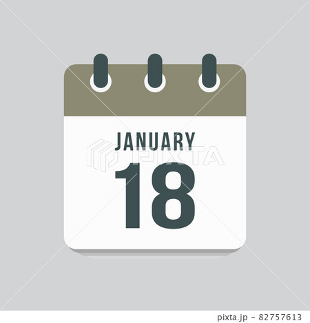 Icon day date 18 January, template calendar page Icon day date 18 January, template calendar page 82757613