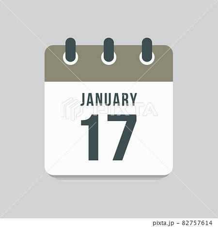 Icon day date 17 January, template calendar page 82757614